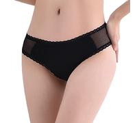 Pristine Period Pants washable no pad maternity postpartum menstrual underwear knickers bikini 4 layers protection leakproof for women teen girls Black