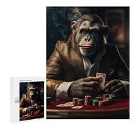 Pristine Primate Poker Jigsaw Puzzle, 500 PCS, Indoor Activity for The Home, A for Adult Puzzle Lovers, for Family Fun