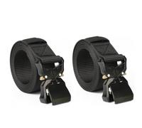 Pristine Tactical Belts for Men - Black - 30 Inch to 36 Inch Waist (2 Pack)