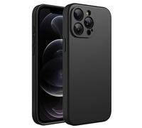 Pristine-Tech Compatible with iPhone 12 Pro Max Case 6.7”, Slim Liquid Silicone Full Covered Soft Gel Rubber with Microfiber Case Cover 6.7 inch-Black