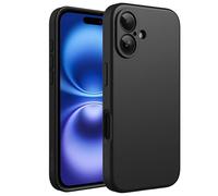 Pristine-Tech Slim-Fit for iPhone 16 Plus Case,Skin Soft Liquid Silicone, Shockproof Cover with Anti-Scratch Microfiber Lining,Full Protection 6.7inch (Black)