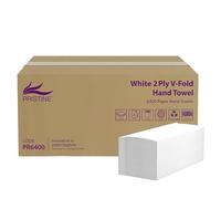 Pristine White V-Fold Paper Hand Towels, 2-Ply, Soft and Absorbent, Fast-Dry, Made from Quality Pure Pulp Fibres, Fits Standard Dispensers, FSC Certified (3,920 Sheets)