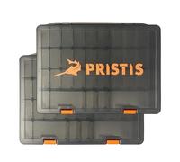 Pristis 2pcs Tackle Trays, 10.1"L 3600 High Strength Plastic Lure Storage, Container with Removable Dividers, Portable Tool Box for Hardware Fitting & Fishing Parts, Adjustable Compartment Organizer