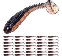 Pristis 35 pcs Paddle Tail Swimbaits, 3 inchs Fishing Soft Lures for Bass Crappie Trout, Durable Plastic Sinking Bait Swimmer Kit for Saltwater Freshwater Texas Carolina Fitness Rig, Common Shiner