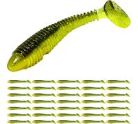 Pristis 35 pcs Paddle Tail Swimbaits, 3 inchs Fishing Soft Lures for Bass Crappie Walleye Trout, Durable Plastic Sinking Bait Swimmer Kit for Saltwater Freshwater Texas Carolina Fitness Rig, Bluegill