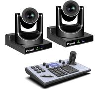 Prisual 30X Optical Zoom Dual PTZ Camera System - 2-Camera Pro Bundle with PTZ Controller, AI Auto Tracking & HDMI/3G-SDI/USB/LAN Outputs for Multi-Cam Live Production, Church Streaming