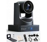 Prisual NDI PTZ Camera 20x Optical Zoom Full HD 60P with Network USB3.0 HDMI PTZ Camera Auto-Tracking for Church Services Worship Education PoE Support（Built in NDI License）