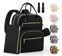 Pritent Diaper Bag Backpack,Baby Essentials Diapers Bag with Pacifier Case,Multipurpose Stylish Large Capacity Travel Backpack for Baby Girl/Boy(M-Black)