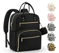 Pritent Diaper Bag Backpack,Baby Essentials Diapers Bag with Pacifier Case,Multipurpose Stylish Large Capacity Travel Backpack for Baby Girl/Boy(M-Black)