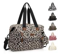 Pritent Diaper Bag Tote - Diaper Baby Bags with Pacifier Case, Shoulder Straps, Stroller Clips, Waterproof Large Mommy Maternity Travel Baby Bag for Mom and Dad, Leopard Print