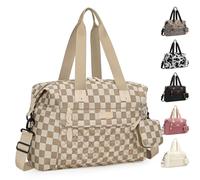 Pritent Diaper Bag Tote - Diaper Baby Bags with Pacifier Case, Shoulder Straps, Stroller Clips, Waterproof Large Mommy Maternity Travel Baby Bag for Mom and Dad, plaid