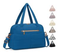 Pritent Travel Duffle Bag,Puffer Carry On Duffel Bag with Laptop Compartment Waterproof Overnight Weekender Bags for Women Large Hospital Tote Bags for Labor and Delivery, Blue, M, Modern