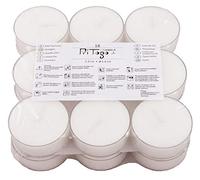 Pritogo Tea Lights Maxi XXL Plastic Case [Pack of 18] Diameter 5.8 x 2.2 cm, Soot Free, Unscented, Catering Quality.