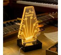 PRITOK 105×80×180mm Light Up Guitar Pick Holder: Acryl Material Acrylic 3D Led Guitar Pick Lamp, Drei-Wege-Lichtfunktion 8 pick holder gitarre, for Musikzimmer, Guitar Players, Guitarists