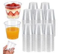 PRITOK 300 Pcs Plastic Shot Glasses: 1oz/30ml Transparent Shot Cups Plastic Reusable Shot Glasses Crystal Clear, Mini Shot Glasse, for Catering Party and Dessert Bar, Wedding, Festival