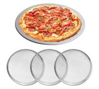 PRITOK 4 Pack Pizza Tray 12 Inch Aluminum Pizza Screen, Pizza Mesh Trays, Non Stick Pizz a Pan, Mesh Pizz a Tray, Round Baking Pan for Oven, Baking Trays for Oven Home Restaurant