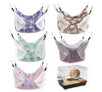 PRITOK 5-Pack Double-Layer Pet Cage Hammock: Hamster Hanging Bed for Small Animals, Plush Ferret Rat Hamster Swing Nest Accessories Playing Sleeping Rabbit Squirrel, Pet Hammock (M-30x30cm)