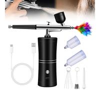 PRITOK Airbrush Kit with Compressor: Portable Rechargeable High-Pressure Air Brush Set with 0.3mm Nozzle, 23/27 PSI Cordless Non-Clogging Air Brush Set with Type-C Charge for Nail Art, Makeup, Cake