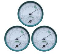 PRITOK Analogue Thermometer Hygrometer 2-in-1: Pack of 3 Mini Thermo-Hygrometer with Coloured Comfort Zones, Indoor Humidity Meter for Baby, Home, Garage, Living Room, Office, Diameter 57 mm