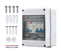 PRITOK Consumer Unit Circuit Breaker: 2Ways IP65 Waterproof ABS Anti-Leakage Fuse Box, High-Durability IP65 Protective Enclosure, Garage Distribution Box, for Outdoor and Indoor Use (110x150x90mm)