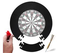 PRITOK Dart board Surround Ring: 5-Piece Dartboard Surround, Dart Board Wall Protector Ring Splicing, Removable EVA Jigsaw Dart board Ring, Portable Dart Board Wall Protector for Dart Lovers (Black)