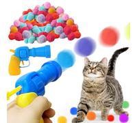 PRITOK Interactive Cat Ball Launcher: 100 PCS Soft Plush Balls, Silent Cat Toy, Cat Chasing Training Toy for Indoor Cats & Kittens Exercise