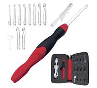 PRITOK Light up Crochet Hooks Set: 10 Sizes Lighted Crochet Hooks Set 2.5 mm to 8 mm, USB Rehargeable Light Up Croche t Hoo k, Counting Croche t Hook Se t Digital, Beginner Crocheting Knitting Kits
