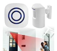 PRITOK Motion Sensor Alarm Detector: Wireless Intelligent PIR Sensor Motion Sensor Door Chime Alarm, Plug-in Main Unit Wireless Visitor Door Entry Chime, Caregiver Pager Indoor Motion Sensor Alarm, fo