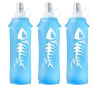 PRITOK Pack of 3 Soft Flask: 500ml Lightweight Running Water Bottle Collapsible Water Bottle, TPU BPA Free Plastic, Soft Water Bottle for Hiking Cycling Climbing Marathon, Running Vests