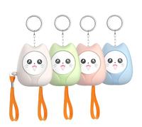 PRITOK Personal Alarm: 4 Pack ABS Cat Design Safe Sound Personal Alarm, 130dB Personal Safety Alarm, Security Alarm Keychain with LED Light, for Emergency Self-Defense and Outdoor Use (60x50x26mm)