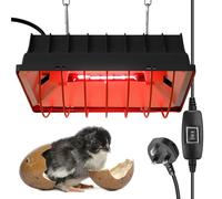 PRITOK Poultry Heat Lamp: Heat Lamp for Chickens with 175WInfrared Heat Bulb High, Chicken Coop Heater with Adjustable Hanging Chain, Waterproof Chick Incubator Heating Lamp with Switch for Ducks