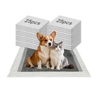 PRITOK Rabbit Cage Liners: 50PCS Bamboo Charcoal Odor Control Thickened Absorbent Guinea Pig Pee Pads, Non-woven Leak-Proof Rabbit Pee Pads, Rabbit Hutch, for Pets Training Home Cleanliness (60×45cm)
