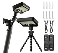 PRITOK Security Lights Outdoor: 2-Pack 92LEDs Clip On Solar Lights Outdoor Garden, 1500mAh Waterproof IP65 with USB Charging, Motion Sensor Lights Outdoor, LED Floodlight, for Camping Fence Patio