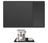 PRITOK Silicone Coffee Machine Mat: 40.5 x 61cm Foldable Coffee Machine Mat with 19 x 40cm Drip Tray, Heat Insulation Silicone Dual Zone Coffee Mat, Silicone Coffee Mat for Kitchen Countertops