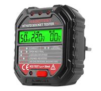 PRITOK Socket Tester RCD Plug Outlet Tester: 90-250V LCD Display Outlet, Circuit Breaker Detector, Automatic Electric Circuit Polarity for Home and Office Electrical Safety (HT107E)