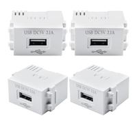 PRITOK USB Power Module : 4-Pack 220V Socket to 5V Transformer, High-Speed USB Power Socket, Efficient Charging Board, Mobile Phone Charging Panel for Home and Office Use (5V 2.1A)