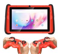 PRITOM 7 Inch Kids Tablets, WiFi Tablets for Kids, 8GB RAM, 32GB ROM,(Expandable 512GB), Toddler Tablet, Parental Control,Android 15, BT, Dual Camera, Kids Software for Educating, Shockproof Case(Red)