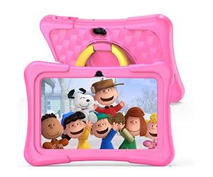 PRITOM Kids Tablet 7 Inch Android 11, 2GB RAM 32GB ROM BT WiFi Dual Camera Educational Games Parental Control, Kids Software with Type C, Pink