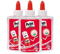 Pritt All-purpose adhesive, transparent, quick-drying adhesive, solvent-free liquid adhesive, ideal for office, home or school, craft glue for many craft materials, 3 x 145 g