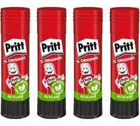 Pritt Glue Stick 22g (Pack of 4), Safe and Child Friendly Glue for Arts and Crafts, Strong Adhesive for School & Office Supplies