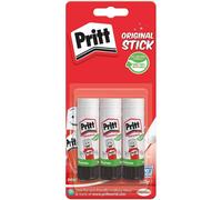 Pritt Glue Stick 3x22 g - Safe & Child-Friendly, Strong Hold for Kids' Crafts & Office, 90% Natural Ingredients, Washable, Solvent-Free