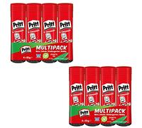 Pritt Glue Stick, Safe and Child-friendly Glue for Arts and Crafts, Strong Adhesive for School & Office Supplies, 8 x 22g Pritt Pen, 9H PK6MPX