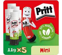 Pritt Glue Stick, Safe & Child-Friendly Craft Glue for Arts & Crafts Activities, Strong-Hold adhesive for School & Office Supplies, 5x11g Pritt Stick