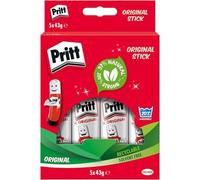 Pritt Glue Stick, Safe & Child-Friendly Craft Glue for Arts & Crafts Activities, Strong-Hold Adhesive for School & Office Supplies, 43g (Pack of 5),Transparent