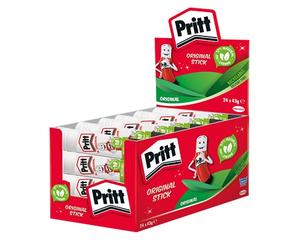 Pritt Glue Stick, Safe & Child-Friendly Craft Glue for Arts & Crafts Activities, Strong-Hold Adhesive for School & Office Supplies, 24 x 43 g Pritt Stick