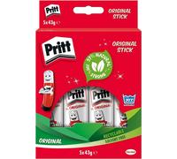 Pritt Glue Stick Safe ChildFriendly Craft Glue for Arts Crafts Activities StrongHold adhesive for School Office Supplies 43g Pack of 5 - This