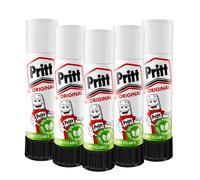 PRITT Glue Sticks (5 Pack, 11g) - 97% Natural Ingredients, Safe & Child-Friendly Glue Sticks for Home, School, Arts & Crafts, Office Supplies, Recyclable Quick-Drying Non-Toxic Strong Adhesive