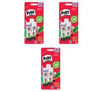 Pritt Original Glue Stick Sustainable Long Lasting Strong Adhesive Solvent Free 22g Medium (Pack 3) - Buy 2 Get 1 Free - 2760891 X3