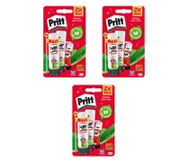 Pritt Original Glue Stick Sustainable Long Lasting Strong Adhesive Solvent Free 43g Maxi (Pack 2) - Buy 2 Get 1 Free - 2741552 X3