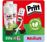 Pritt Original Glue Stick Sustainable Long Lasting Strong Adhesive Solvent Free Value Pack 22g (Pack 6) - 1456071